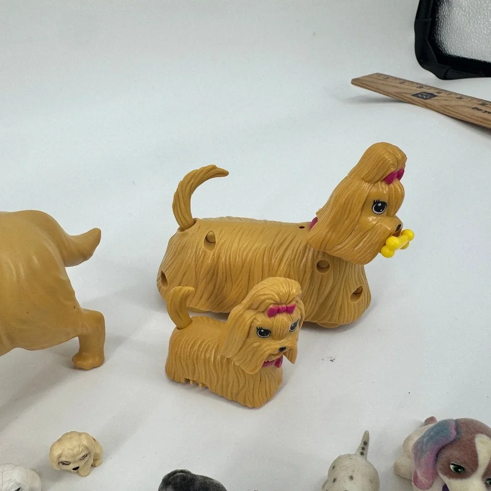 Barbie Mattel Pet Figure Accessory Lot Dogs Cats Puppies Flocked Kidcore Toy Set